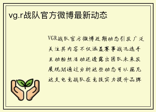 vg.r战队官方微博最新动态